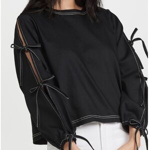 Something navy tie sleeve top